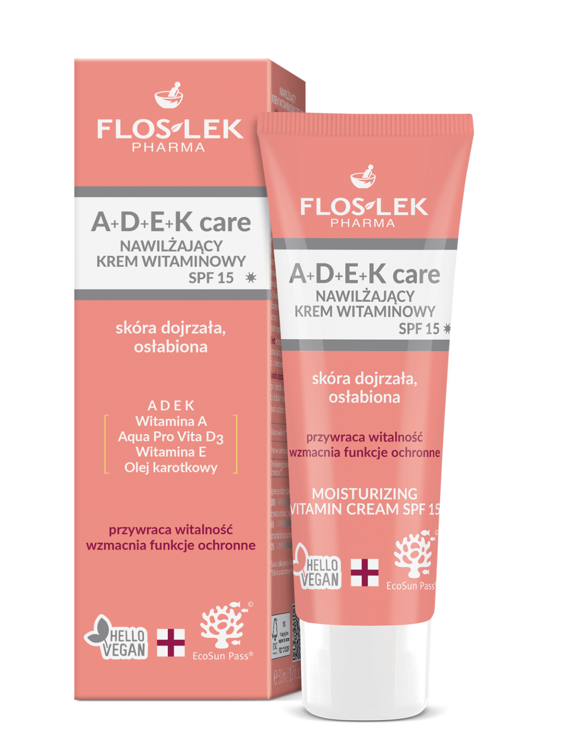 A+D+E+K care Moisturizing Vitamin Cream SPF 15 50 ml - FLOSLEK