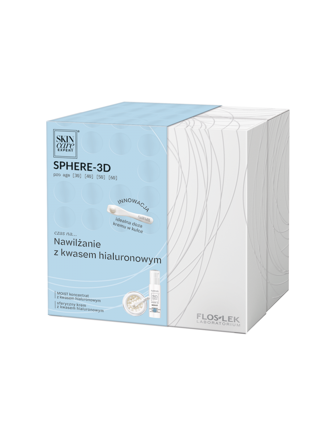 SKIN CARE EXPERT® SPHERE-3D Zestaw Sferyczny krem z kwasem hialuronowym i Koncentrat z kwasem hialuronowym - Floslek