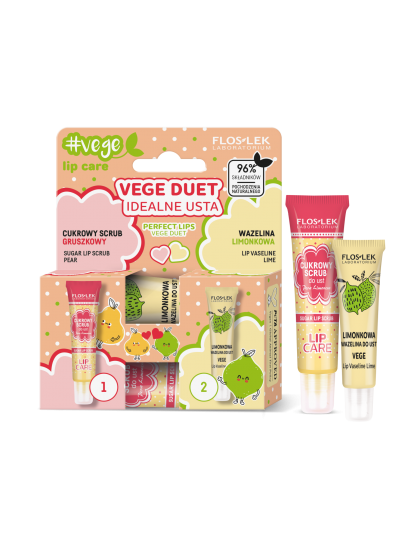 #vege lip care VEGE DUET Idealne usta (Cukrowy scrub + wazelinka) - Floslek