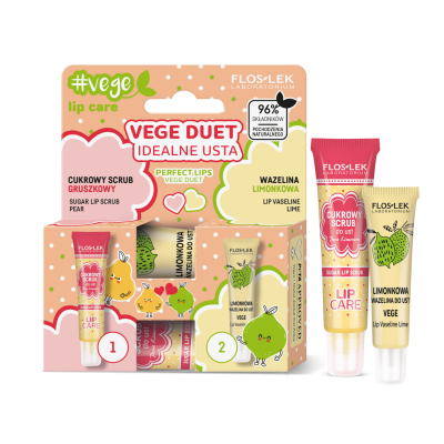 #vege péče o rty VEGE DUET Perfect lips (Cukrový peeling + vazelína) - Floslek