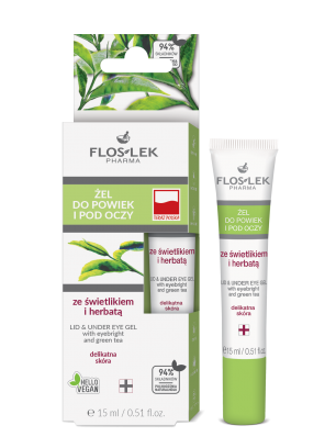 Żel do powiek i pod oczy ze świetlikiem i herbatą delikatna skóra FLOSLEK 15ml