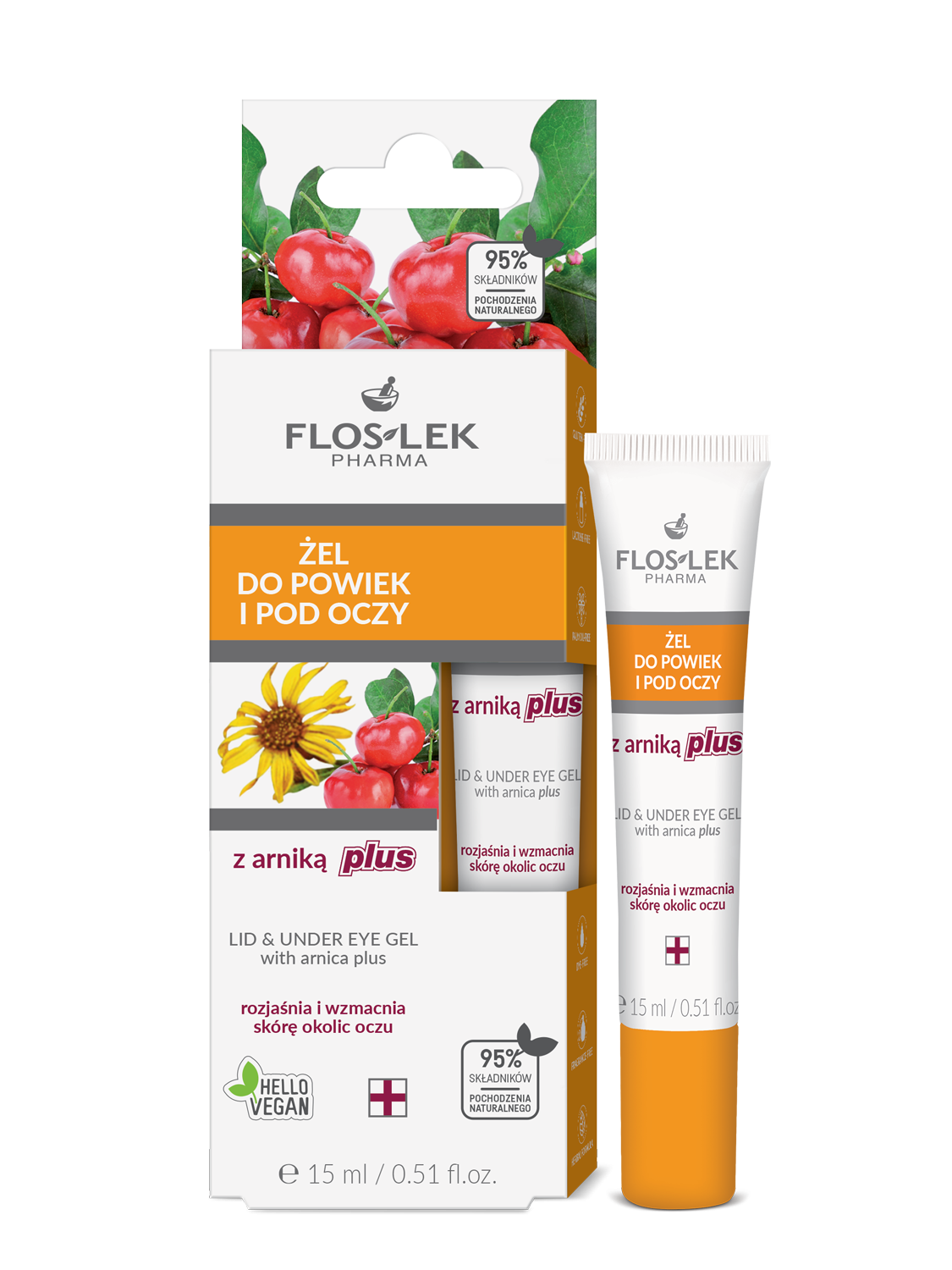 Eyelid and under-eye gel with arnica plus dark circles FLOSLEK 15ml
