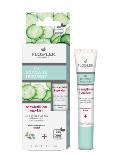 Eyelid and under-eye gel with Eyelid and Cucumber to even out skin tone FLOSLEK 15ml