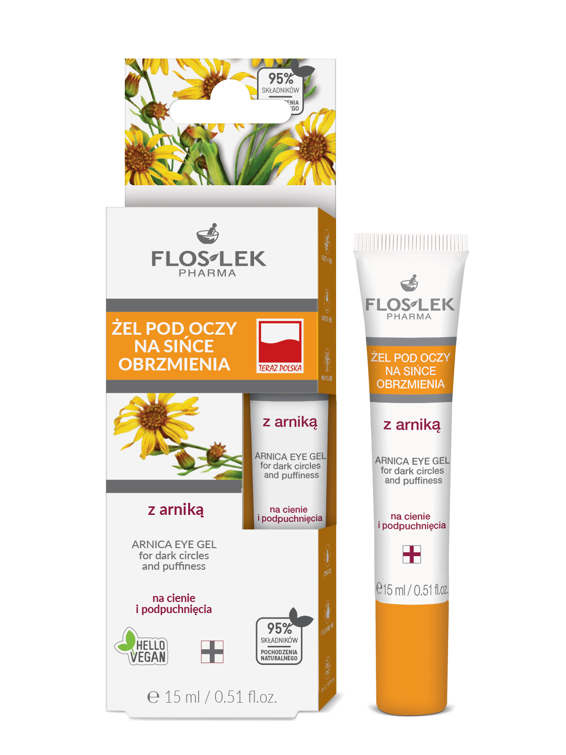 Eye gel for bruises and puffiness with arnica For dark circles and puffiness FLOSLEK 15ml