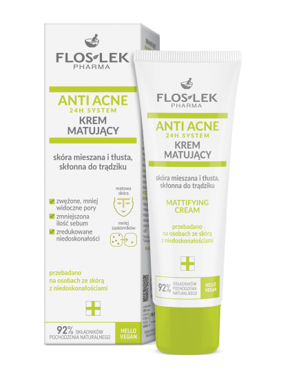 アンチアクネ 24時間システム マティファイングクリーム 50ml - Floslek