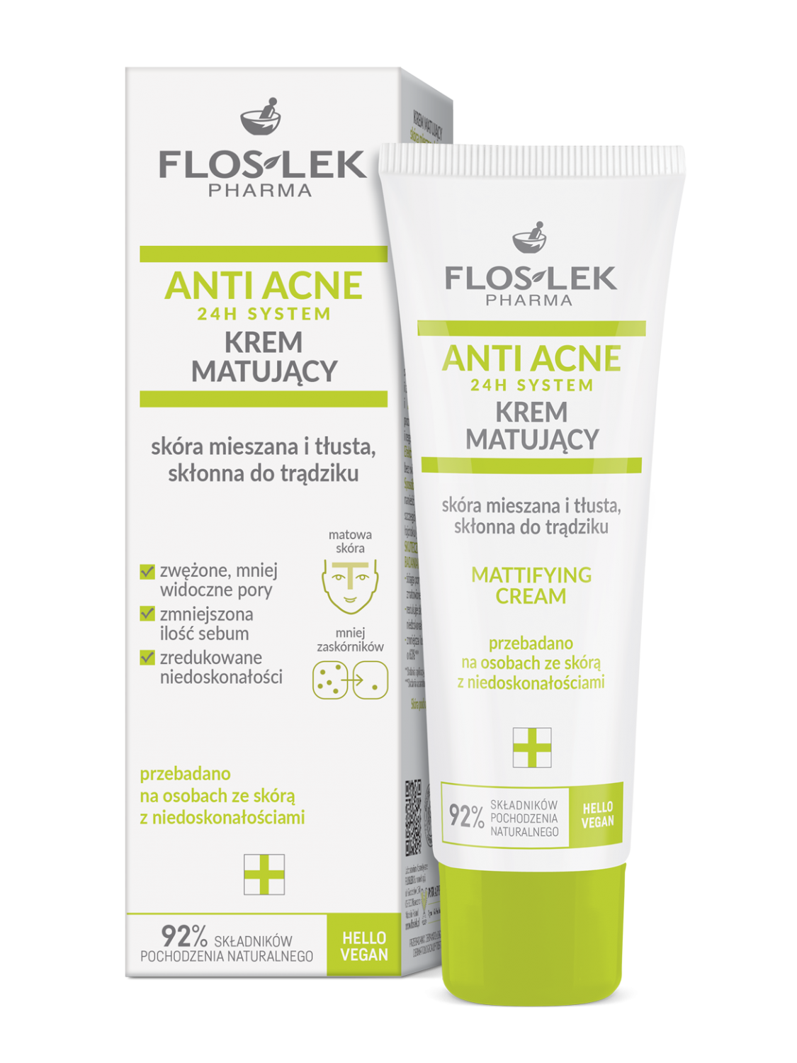 アンチアクネ 24時間システム マティファイングクリーム 50ml - Floslek