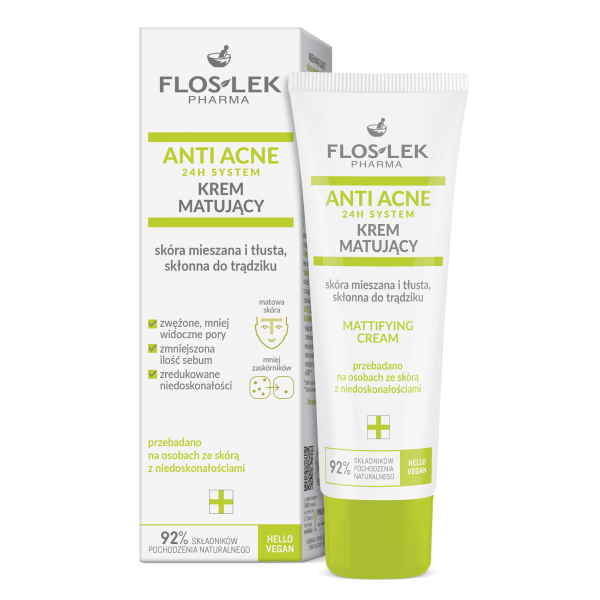 アンチアクネ 24時間システム マティファイングクリーム 50ml - Floslek
