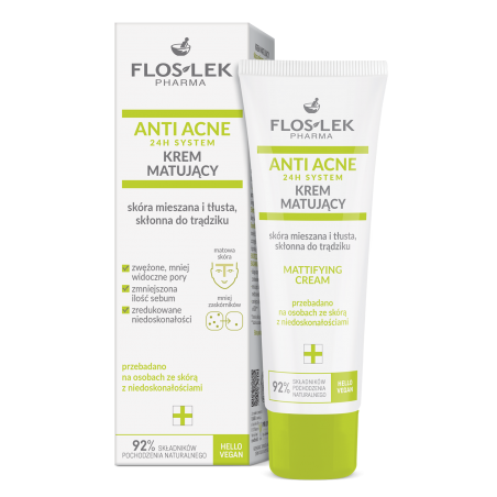 ANTI ACNE 24h System Krem Matujący 50 ml - Floslek