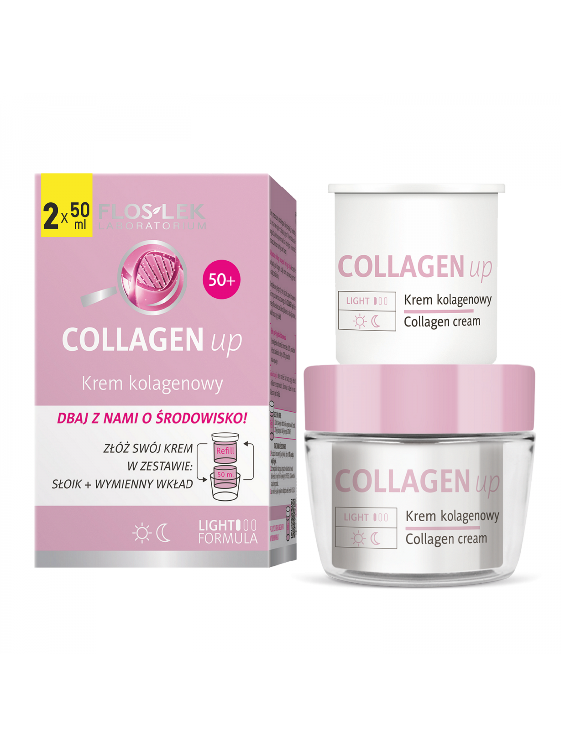 COLLAGEN up EKOpromotion - Collagen cream jar 50 ml + refil 50 ml - FLOSLEK