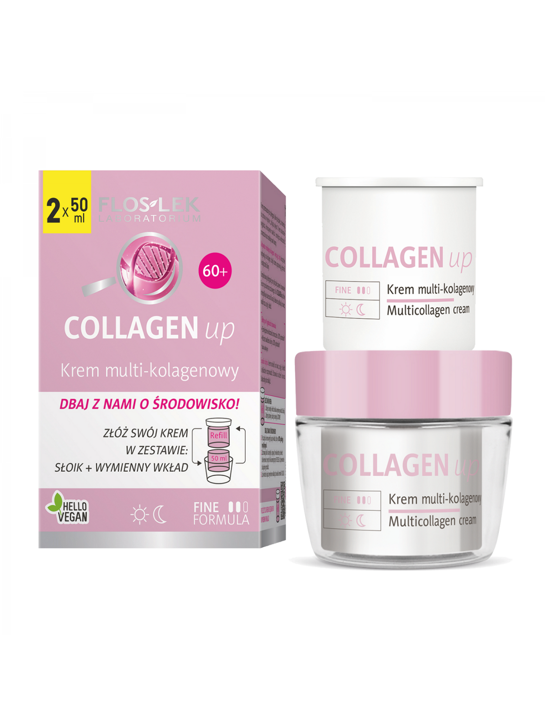 COLLAGEN up EKOpromotion - Multi-collagen cream jar 50 ml + refil 50 ml - FLOSLEK