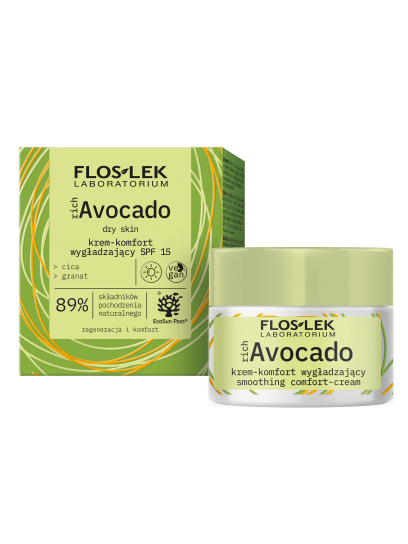 richAvocado Krem-komfort wygładzający SPF 15 na dzień 50 ml - Floslek