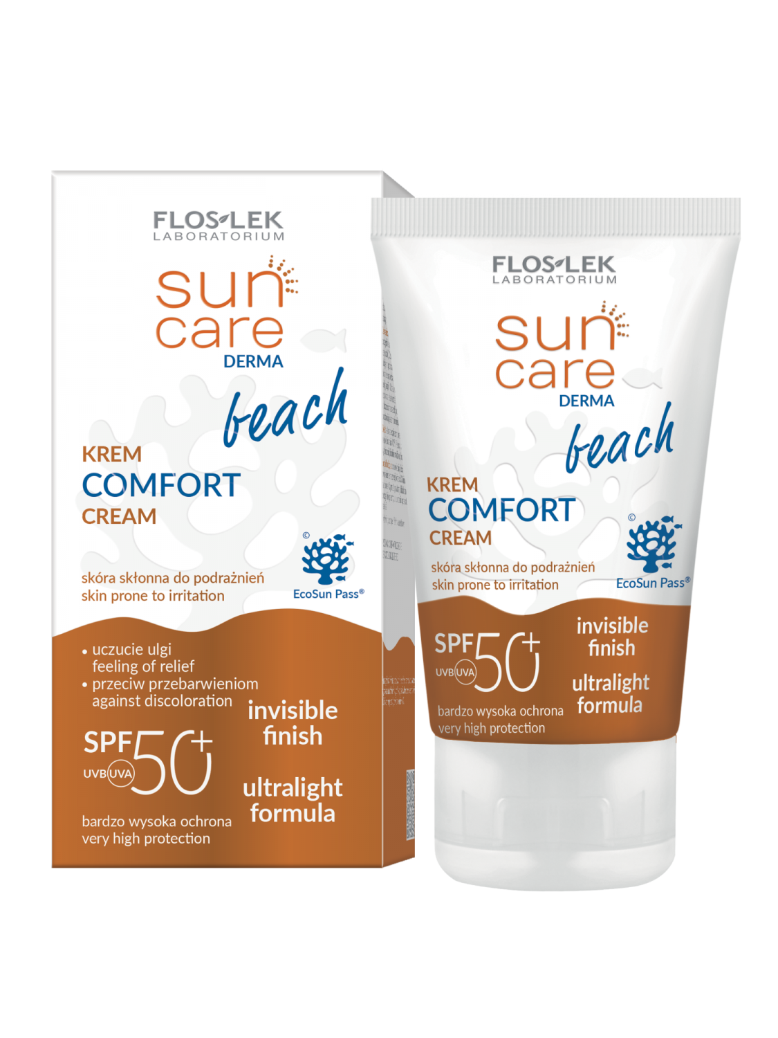 サンケアダーマ コンフォートクリーム SPF50+ 顔・体用 50ml - Floslek