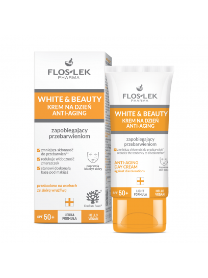 WHITE & BEAUTY Anti-Aging day cream preventing hyperpigmentation SPF 50+ - Floslek