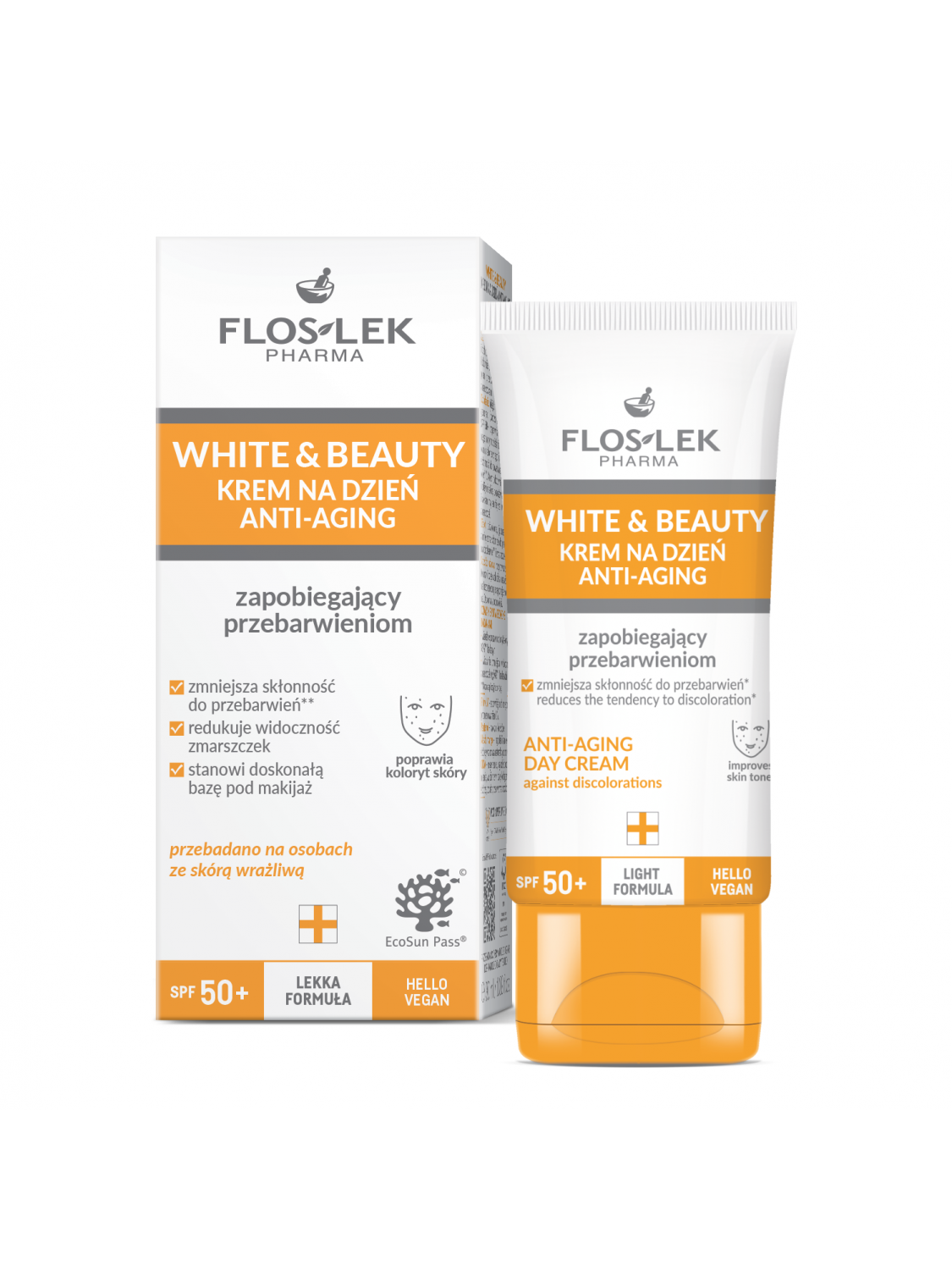 WHITE & BEAUTY Антивіковий денний крем проти гіперпігментації SPF 50+ - Floslek