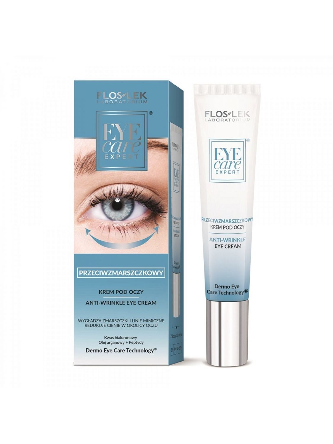 Floslek Eye Care Expert Anti-Falten-Dermo-Conditioning-Creme mit Peptiden und Hyaluronsäure