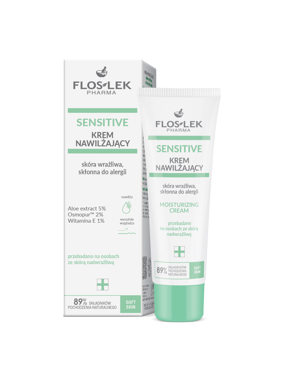 SENSITIVE Feuchtigkeitscreme für empfindliche, zu Allergien neigende Haut 50 ml - Floslek