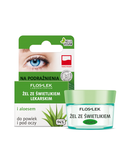Żel do powiek i pod oczy ze świetlikiem lekarskim i aloesem alantoina FLOSLEK