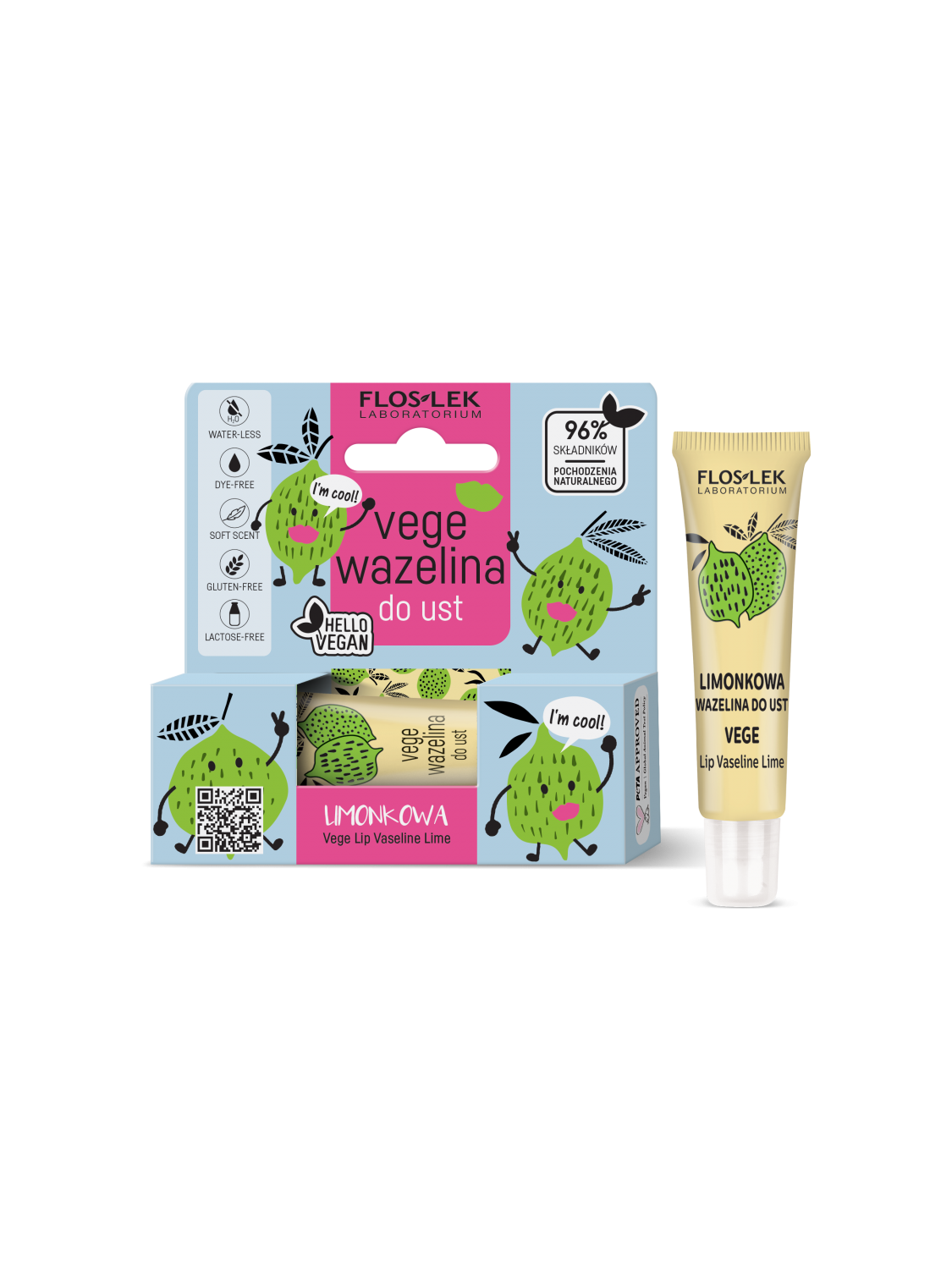 vege lip care wazelina vege do ust Limonkowa 10g - FLOSLEK