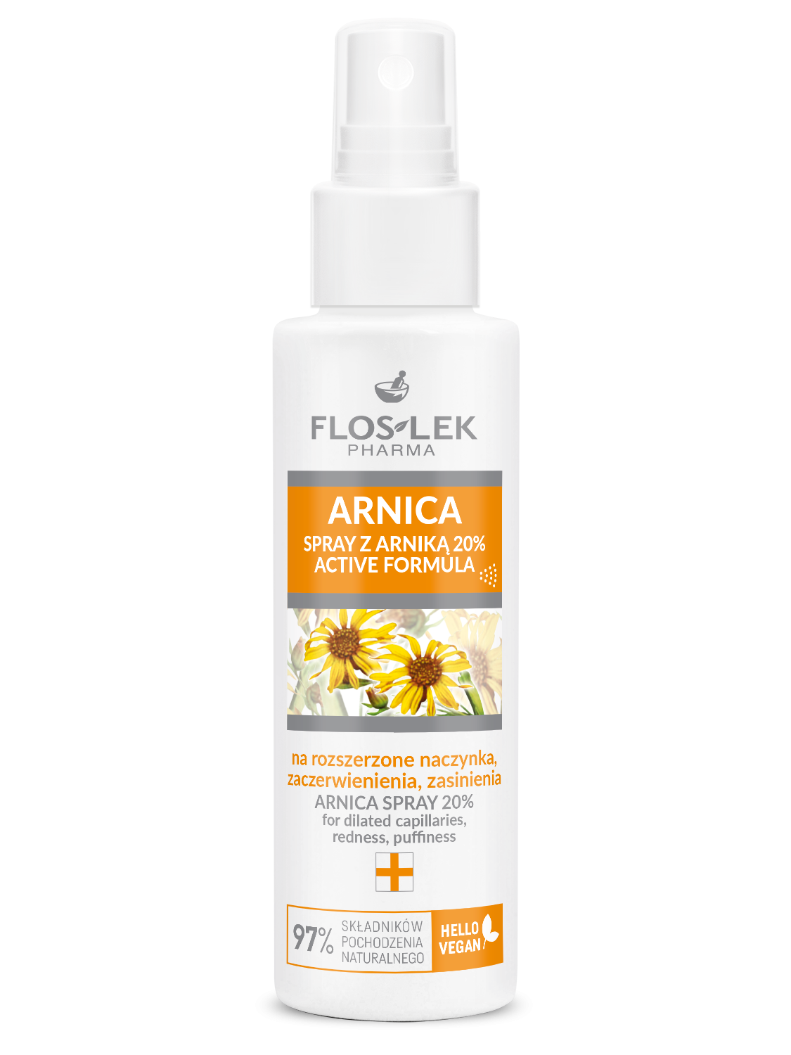 ARNICA® Spray 20% for dilated capillaries, redness, puffiness - 100 ml - Floslek