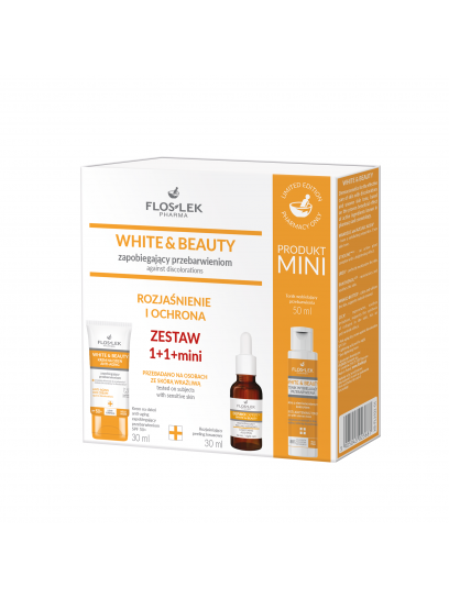 Zestaw WHITE&BEAUTY zapobiegający przebarwieniom Rozjaśnienie i ochrona 1 +1 + mini