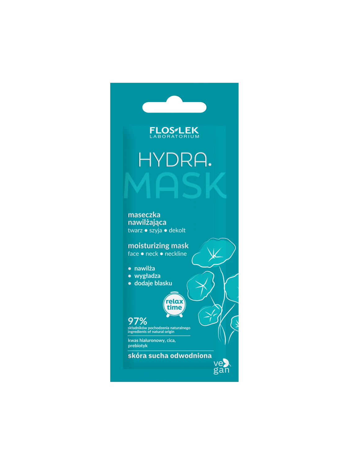 HYDRA. Hydratisierende Maske für Gesicht, Hals und Dekolleté 6 ml - Floslek