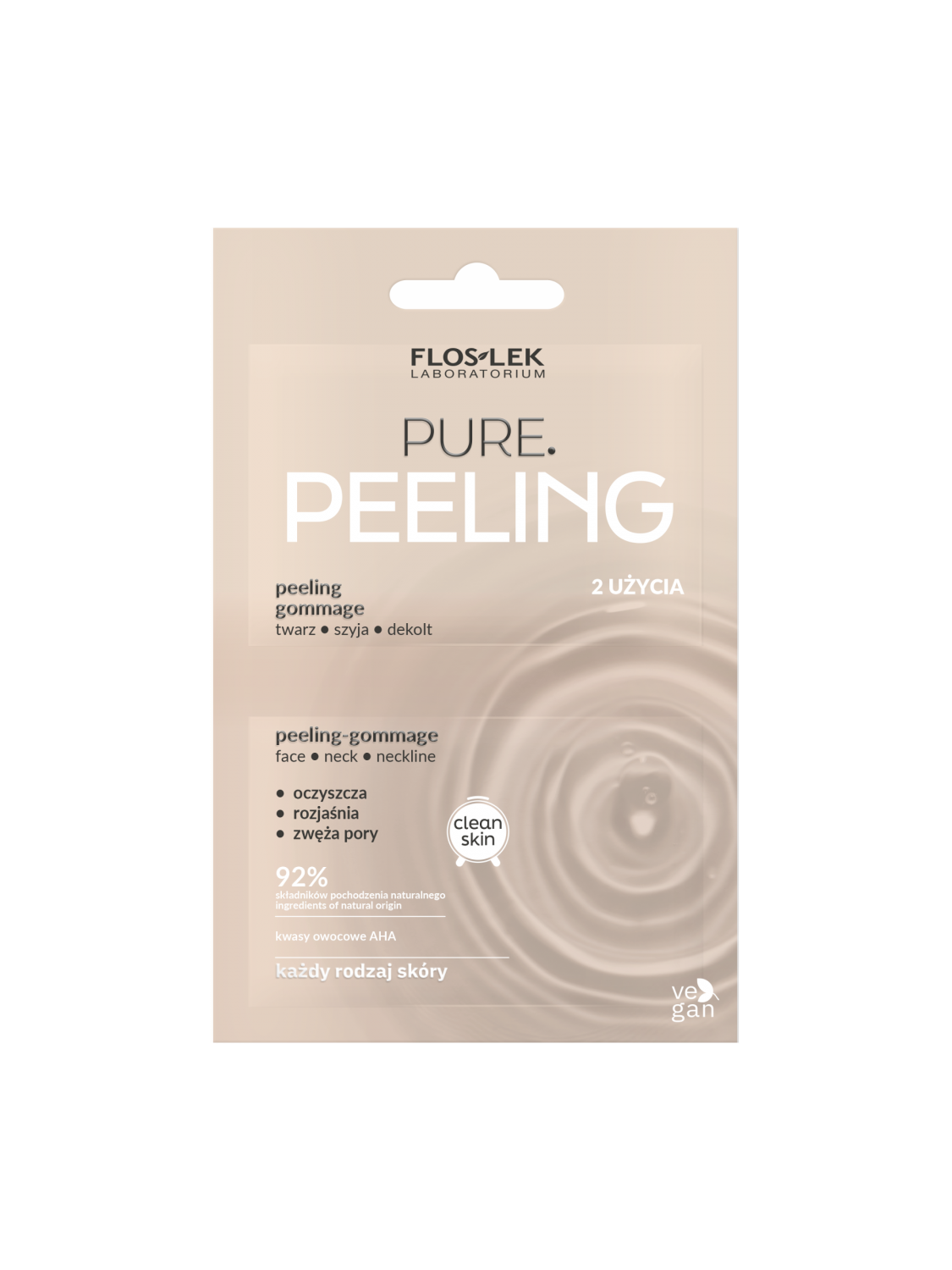 PURE Peeling-Gommage Gesicht, Hals, Dekolleté 2x4 ml - Floslek