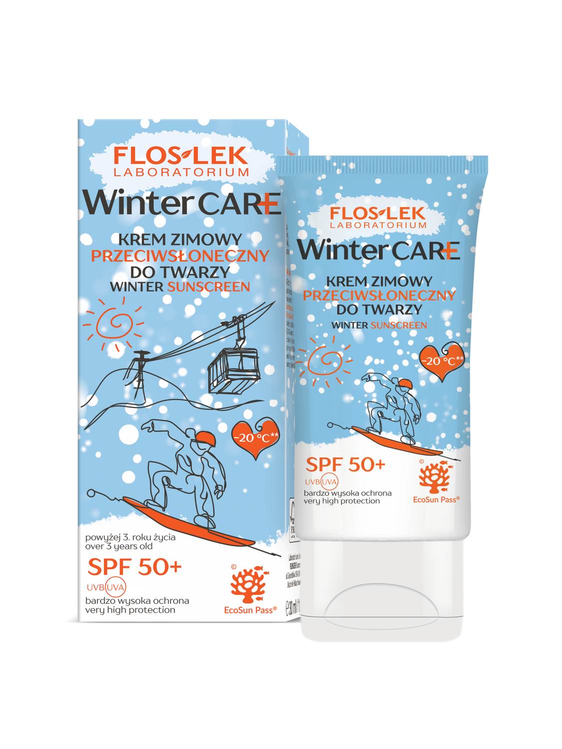 WINTER CARE Зимовий сонцезахисний крем для обличчя SPF 50+ 30 ml - Floslek