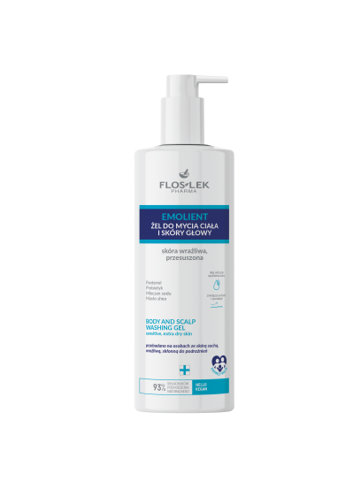 EMOLIENT Body and scalp washing gel for sensitive, dry skin 400 ml - Floslek