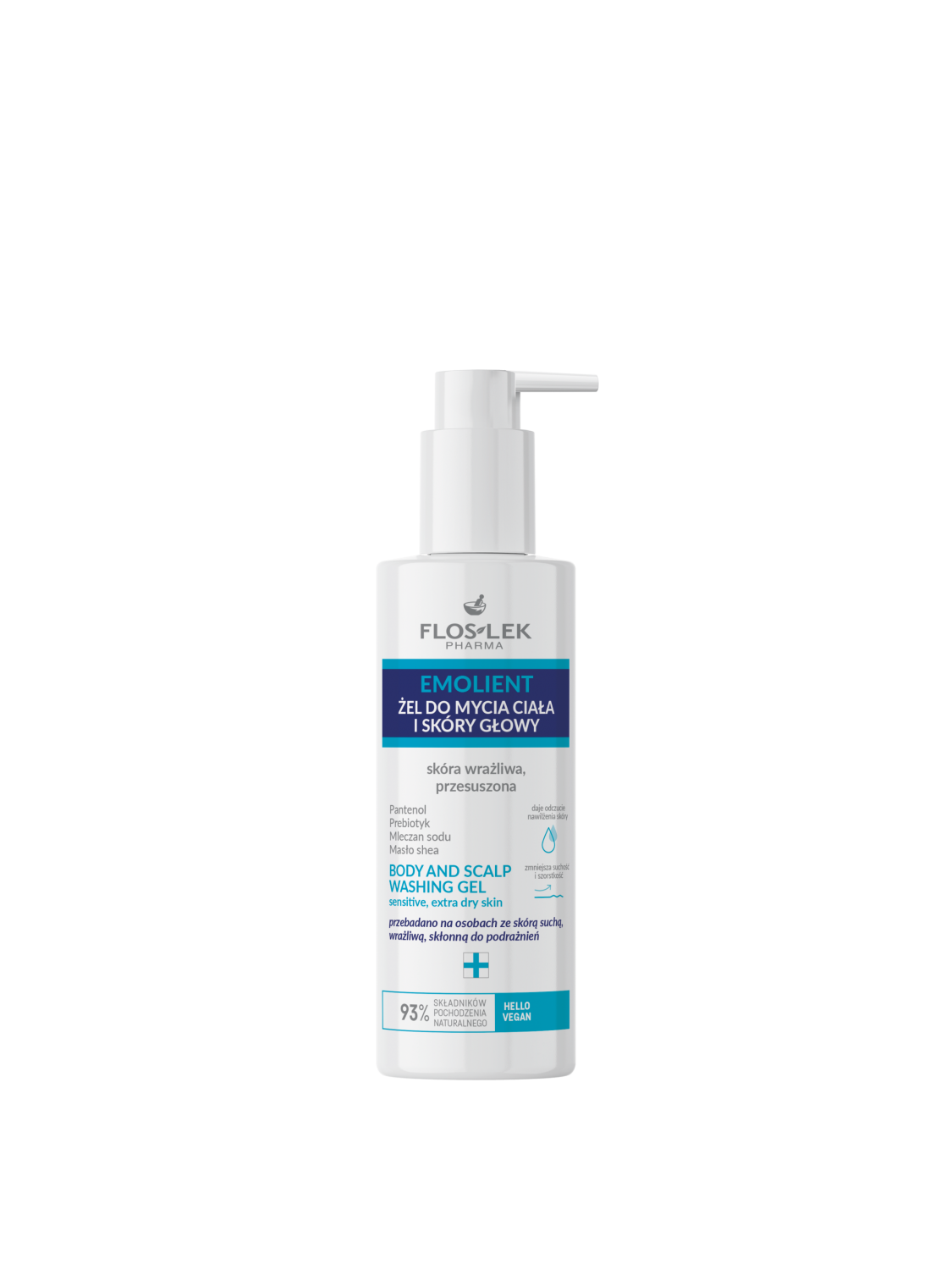 EMOLIENT Body and scalp washing gel sensitive, extra dry skin 175 ml - Floslek