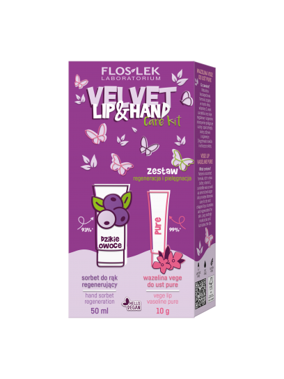 LIP & HAND CARE - zestaw VELVET Regeneracja i Pielęgnacja - Floslek