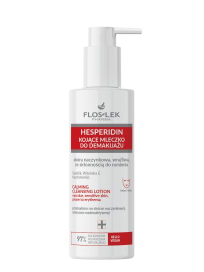 HESPERIDIN Kojące mleczko do demakijażu skóra naczynkowa, wrażliwa, ze skłonnością do rumienia  175 ml - Floslek