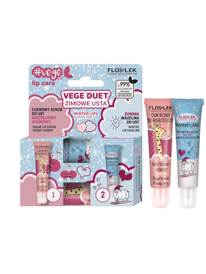 vege lip care VEGE DUET Zimowe Usta (Cukrowy scrub + wazelinka) - Floslek