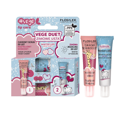 vege péče o rty VEGE DUET Winter Lips (Cukrový peeling + vazelína) - Floslek