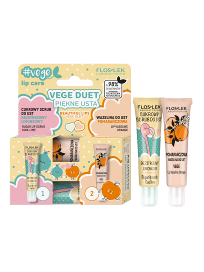 vege lip care VEGE DUET Piękne usta (Cukrowy scrub + wazelinka) - Floslek