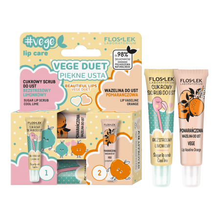 vege lip care VEGE DUET Beautiful lips (Sugar scrub + Vaseline) - Floslek