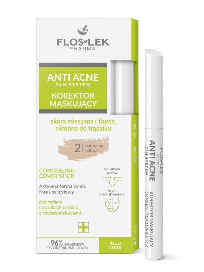 ANTI ACNE 24H System Korektor maskujący naturalny 2 - Floslek