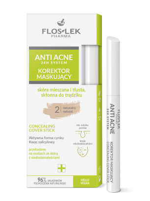 ANTI ACNE 24H System Korektor maskujący naturalny 2 - Floslek