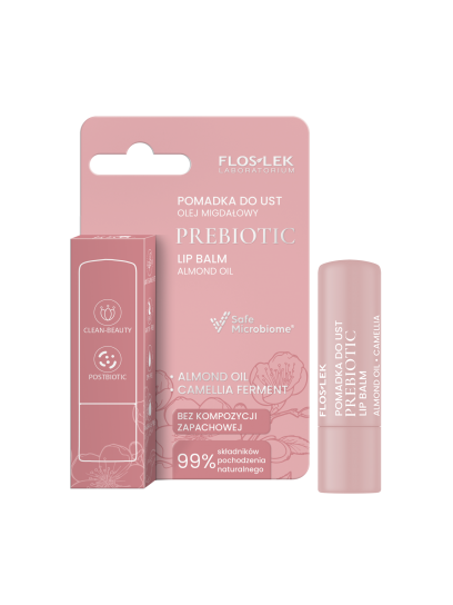 PREBIOTIC LIP CARE Prebiotyczna pomadka do ust olej migdałowy 4g - Floslek