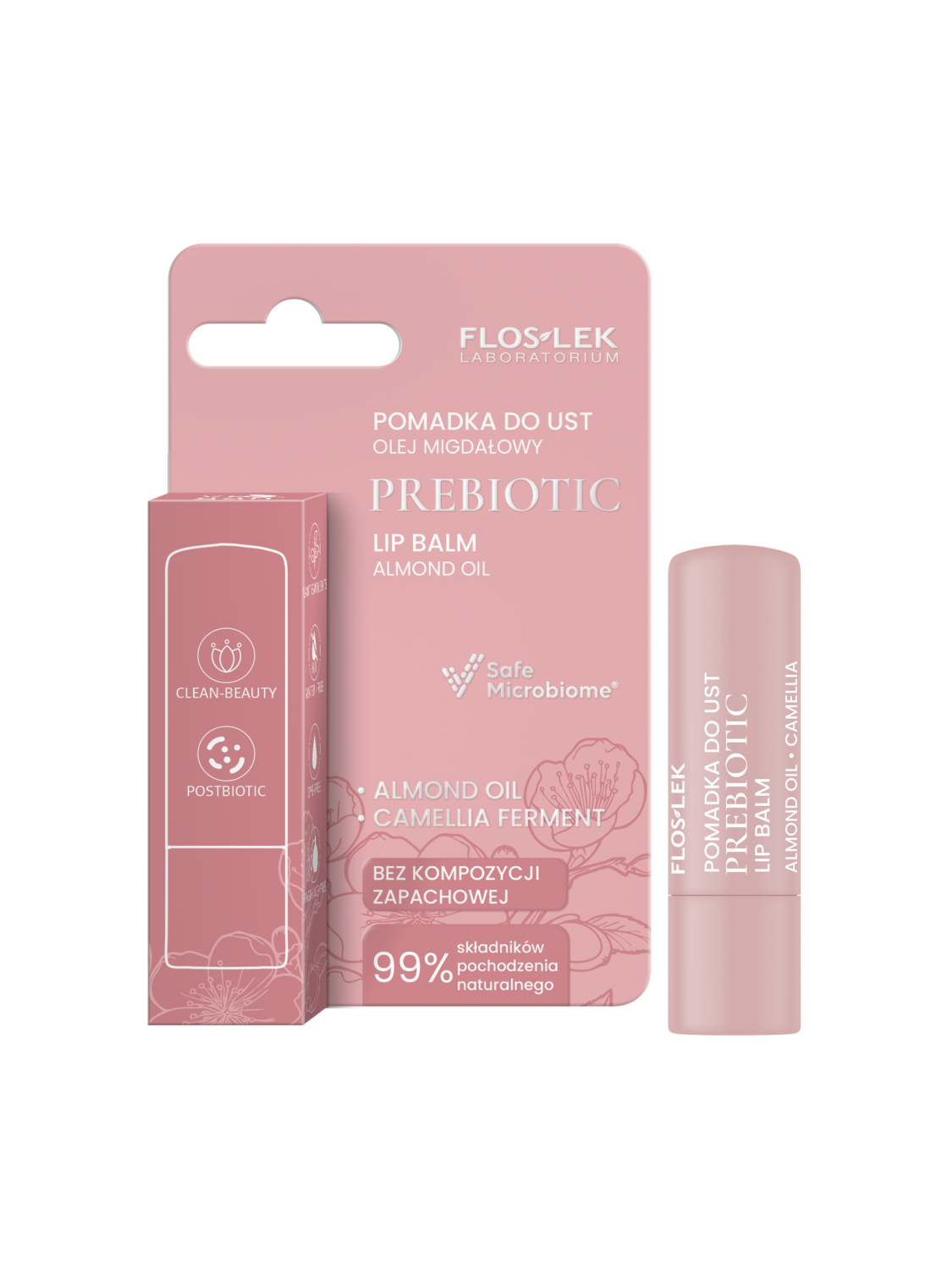 PREBIOTIC LIP CARE Prebiotic lipstick almond oil 4g - Floslek