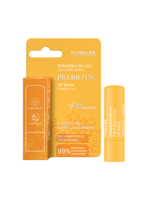 PREBIOTIC LIP CARE Prebiotyczna pomadka do ust olej karotkowy 4g - Floslek