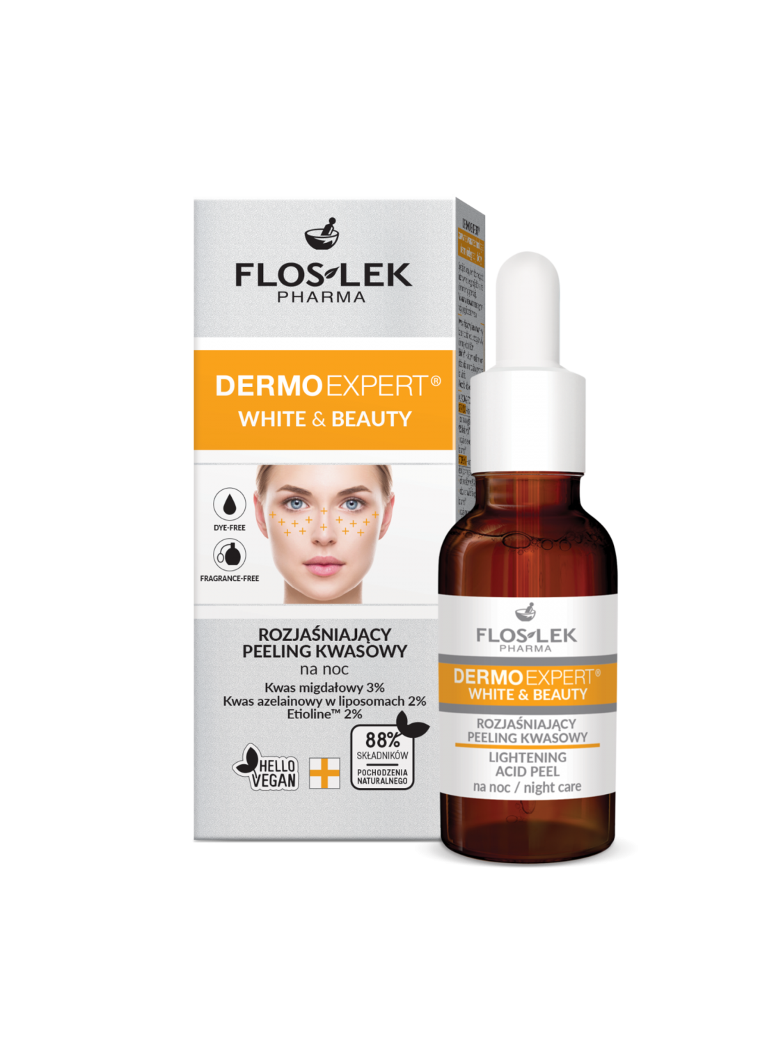 DERMO EXPERT® WHITE & BEAUTY® Lightening acid peel night care - 30 ml - Floslek