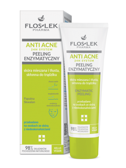 Floslek ANTI ACNE 24H System Peeling enzymatyczny 50 ml - Floslek