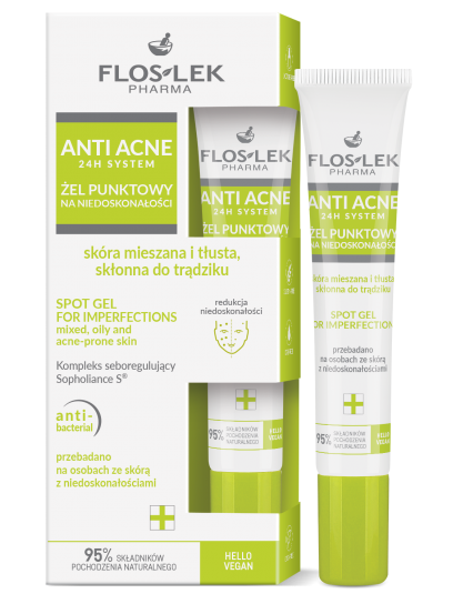 ANTI ACNE 24H System Żel punktowy na niedoskonałości 20 ml - Floslek