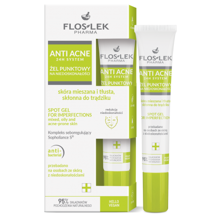 ANTI ACNE 24H System Żel punktowy na niedoskonałości 20 ml - Floslek