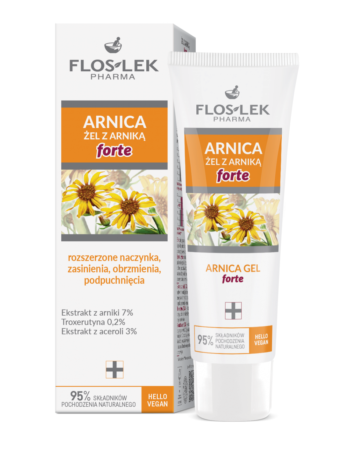 ARNICA® Gel with arnica forte for dilated capillaries, bruising, puffiness, swelling 50 ml - Floslek