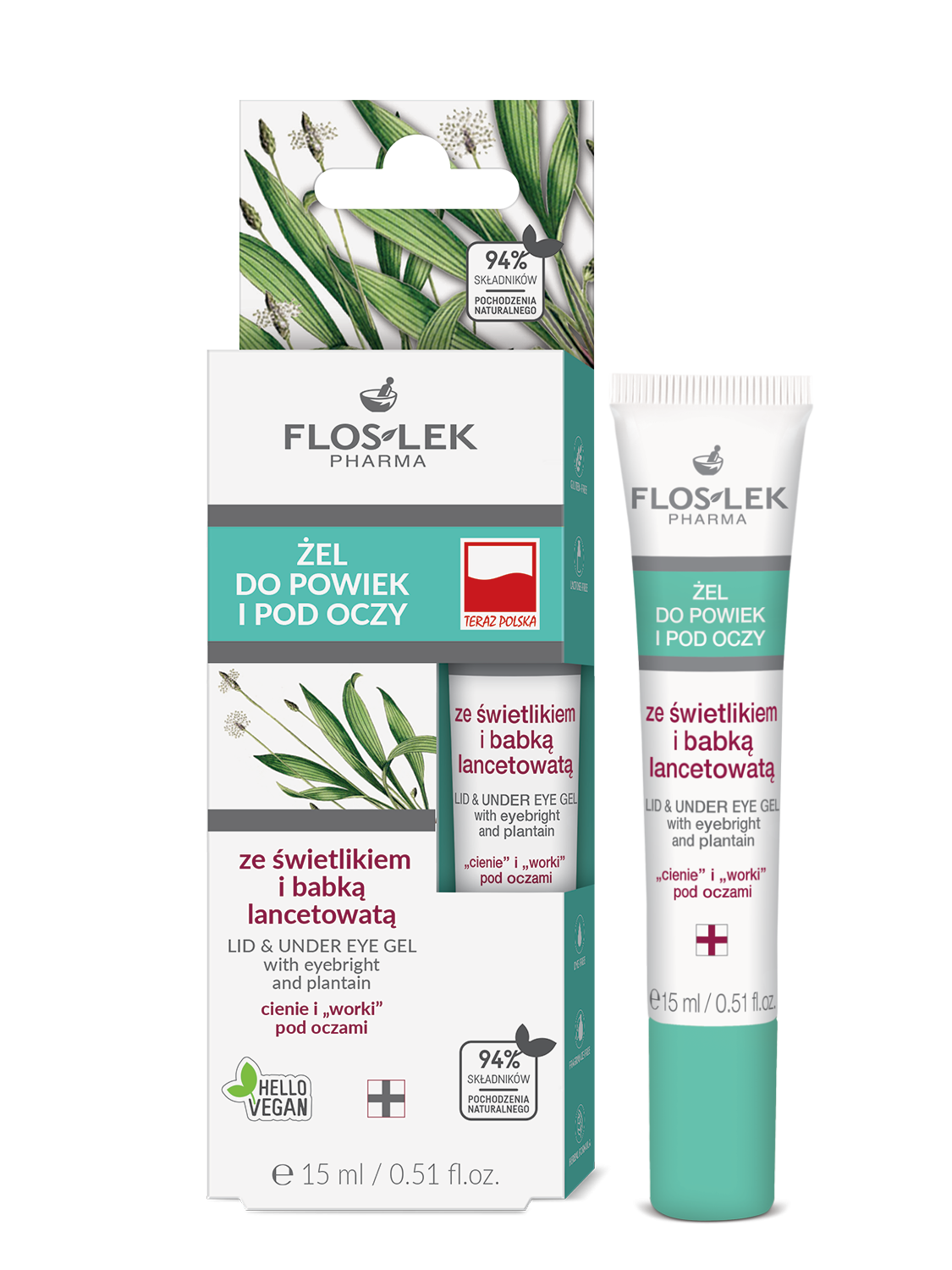 FLOSLEK Eyelid and Under Eye Gel with Eyebright and Plantain