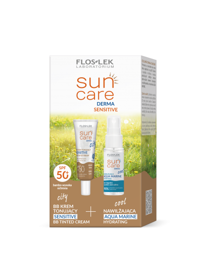 Set SENSITIVE SUN CARE CITY BB Toning Cream SPF 50 + COOL Moisturizing AQUA MARINE - Floslek