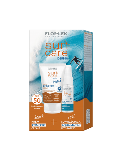 Set SUN CARE Derma BEACH Comfort Cream SPF 50 + COOL Moisturizing AQUA MARINE - Floslek