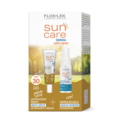 Набор ANTI-SPOT SUN CARE PHOTO-CARE Ультралегкий крем SPF 30 + COOL Hydrating AQUA MARINE - Floslek