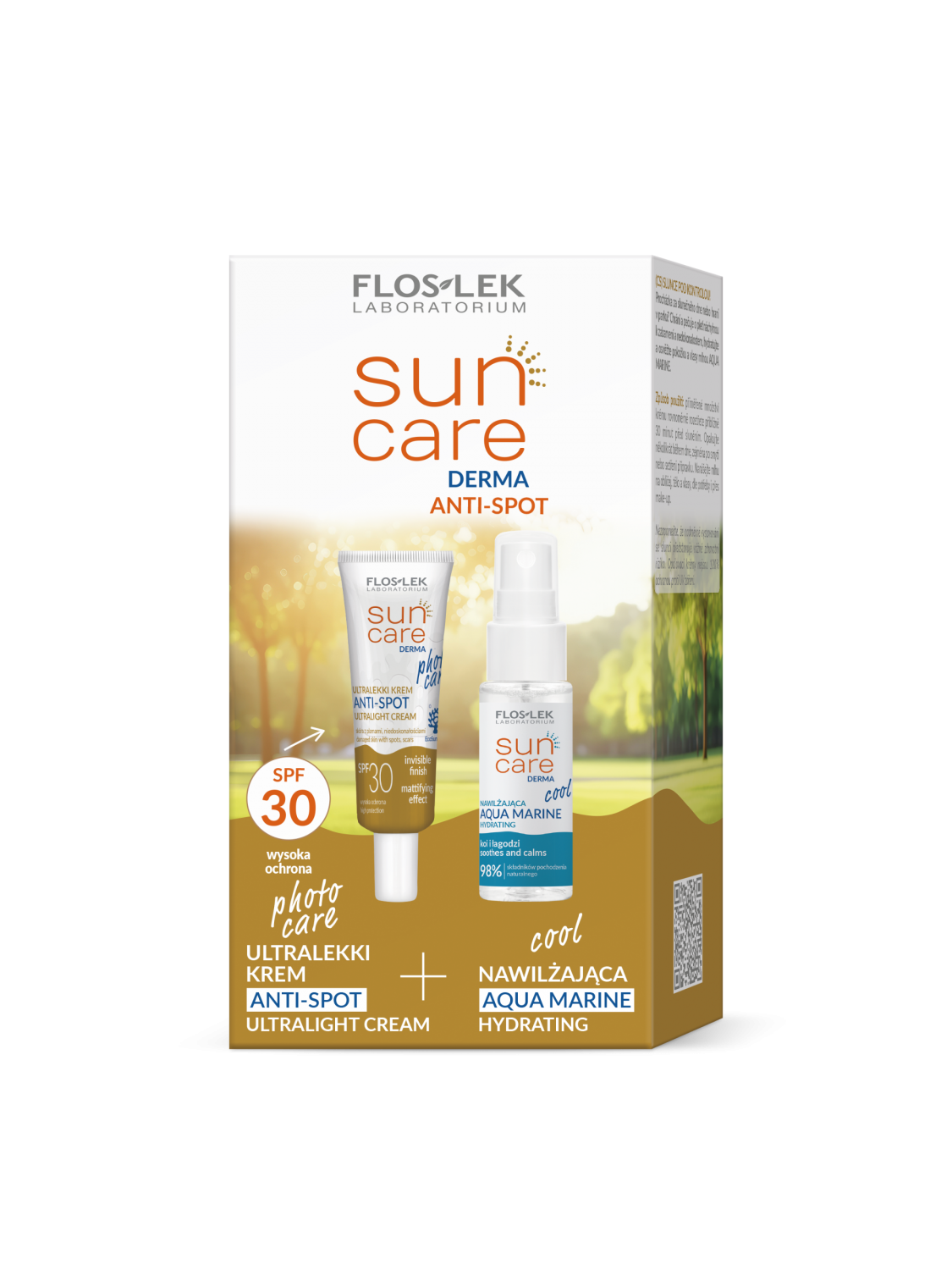 キット サンケア フォトケア アンチスポット 超軽量SPF30クリーム＋クールモイスチャライジング アクアマリン - フロスレック